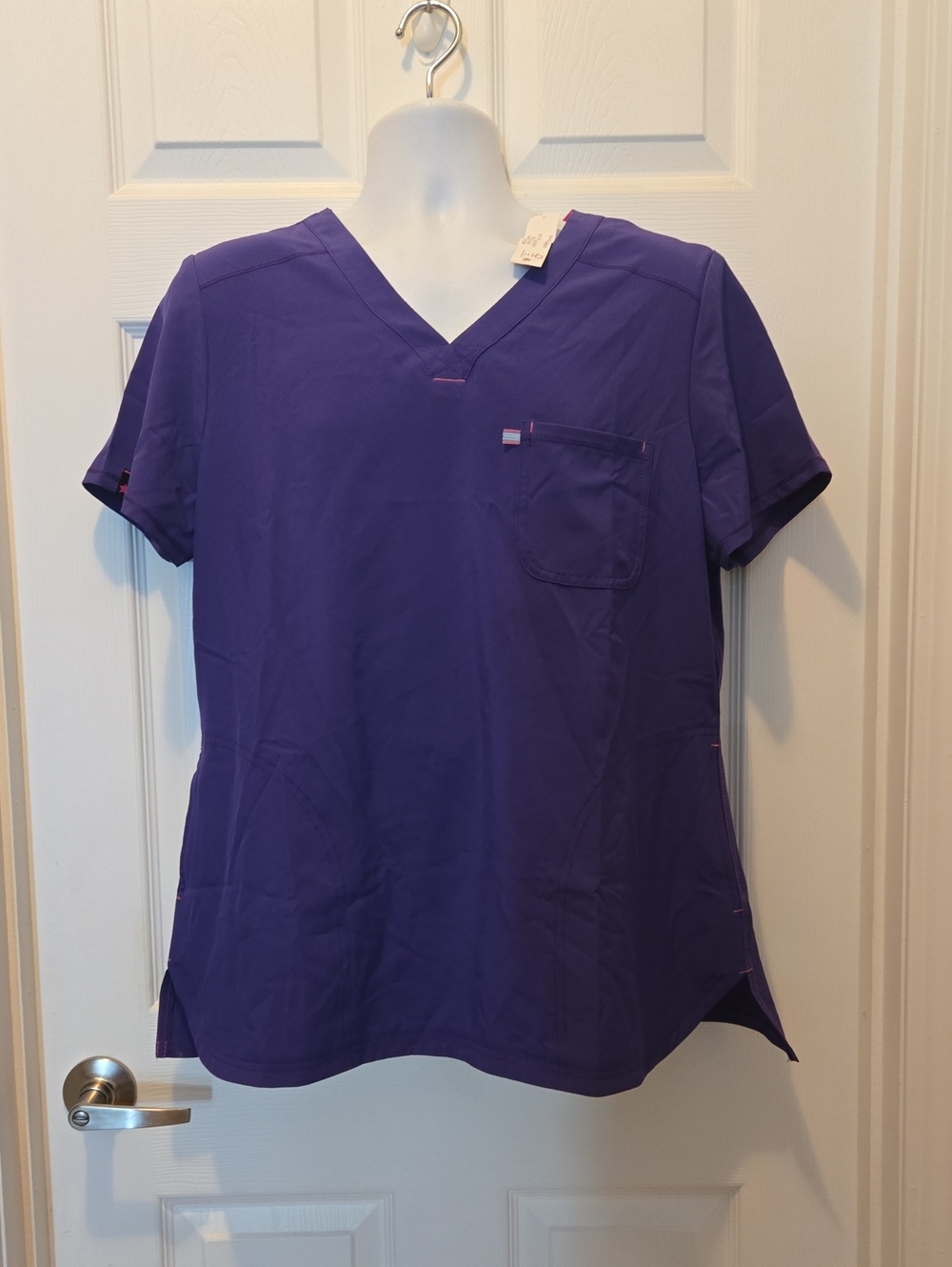 Brand New With Tags ScrubStar Women's V-Neck Purple Medical Scrub Top Large